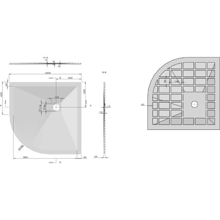 Поддон каменный Vincea 100х100 см VST-4SQ1010W, белый матовый - фото 5