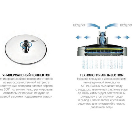 Душевая стойка с термостатом Vincea Desire VSFS-1D0TGM, вороненая сталь - фото 10