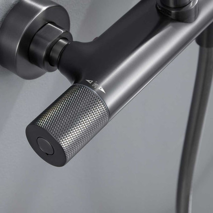 Душевая стойка с термостатом Vincea Desire VSFS-1D0TGM, вороненая сталь - фото 4