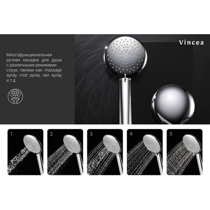 Душевая стойка с термостатом Vincea Esse VSFS-1E1TMB, черный матовый - фото 8