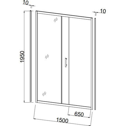 Душевая дверь Taliente 150x195 см TA-150-1CP, хром/прозрачное - фото 2