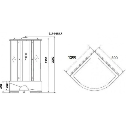 Гидробокс Niagara Ultra NG-214-01LN 120x80 см, черный/тонированное (безсиликоновая сборка) - фото 15