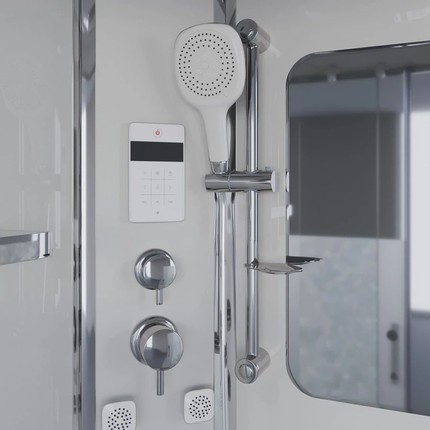 Гидробокс Niagara Ultra NG-307-01R 120x80 см, хром/прозрачное/матовое (безсиликоновая сборка) - фото 7