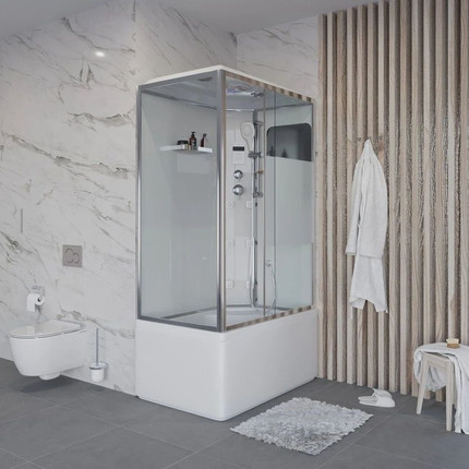 Гидробокс Niagara Ultra NG-307-01R 120x80 см, хром/прозрачное/матовое (безсиликоновая сборка) - фото 4