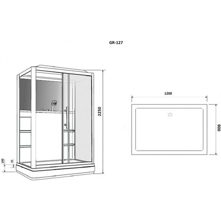 Гидробокс Grossman 90x135 см GR128L L, белый/прозрачное - фото 10