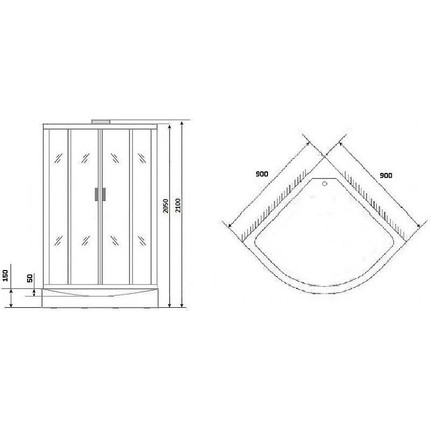 Душевая кабина Niagara Luxe NG-7715WBK 90x90 см, серебро/прозрачное - фото 4