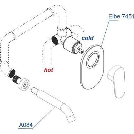 Смеситель для раковины настенный WasserKraft Elbe A74543, черный - фото 3