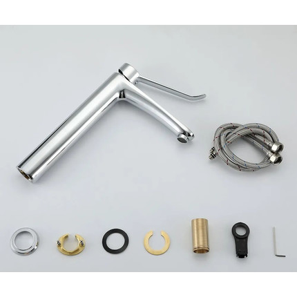 Смеситель для раковины высокий с локтевой (хирургической) ручкой Gappo G1021-21, Цвет производителя: хром - фото 7