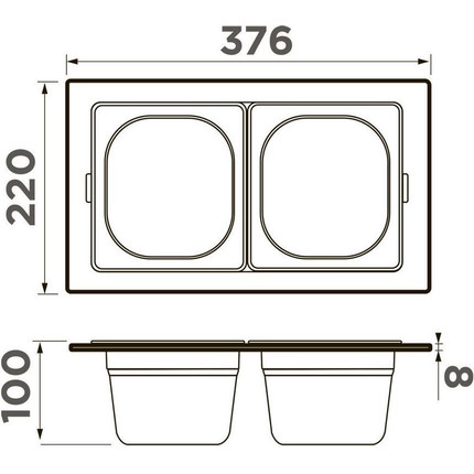 Контейнер для кухонной мойки Omoikiri DC-04-2 GB 4999085, графит - фото 2
