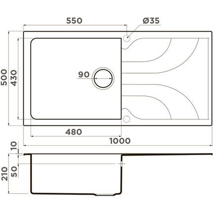 Кухонная мойка Omoikiri Yasugata 100 SA 4993846, бежевый, Цвет производителя: бежевый - фото 2