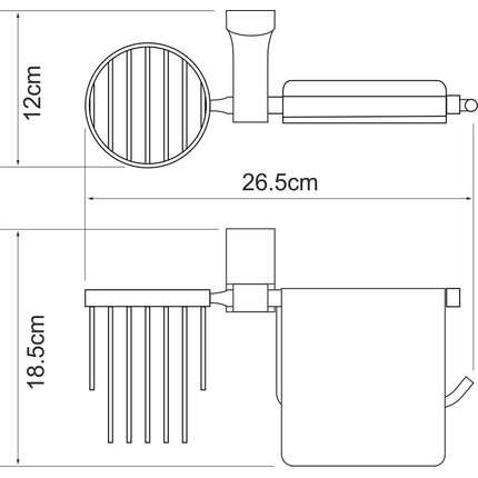 Держатель для туалетной бумаги и освежителя WasserKraft Leine K-5059W - фото 3