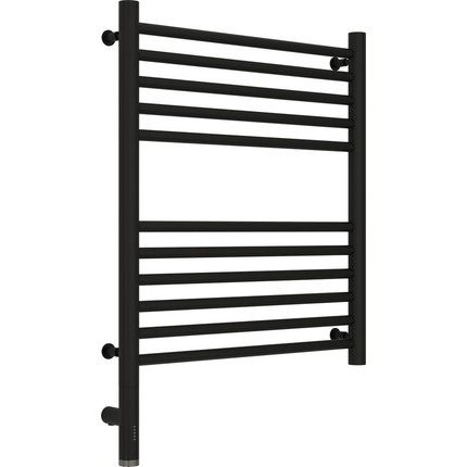 Полотенцесушитель электрический Сунержа Богема 3.0 П11 600x500 мм (прямая перемычка) 31-5804-6050 L, чёрный матовый - фото 