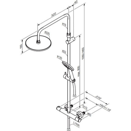 Душевая стойка с термостатом Damixa Jupiter 977800300, черный - фото 7