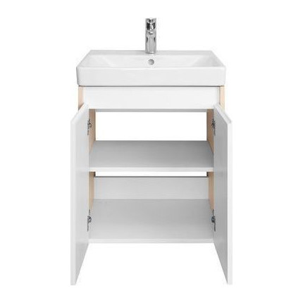 Тумба универсальная с раковиной Акватон Сканди Doors 55 см 1A278801SDB20, дуб верона/белый глянцевый (ножки в комплекте) - фото 3