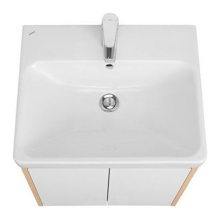 Тумба универсальная с раковиной Акватон Сканди Doors 55 см 1A278801SDB20, дуб верона/белый глянцевый (ножки в комплекте) - фото 4