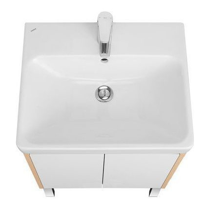 Тумба универсальная с раковиной Акватон Сканди Doors 55 см 1A278801SDB20, дуб верона/белый глянцевый (ножки в комплекте) - фото 6