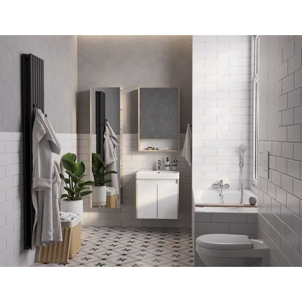 Тумба универсальная с раковиной Акватон Сканди Doors 55 см 1A278801SDB20, дуб верона/белый глянцевый (ножки в комплекте) - фото 8