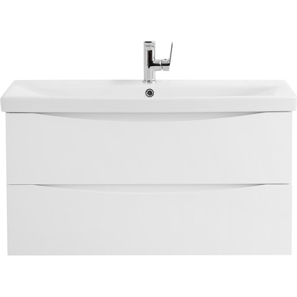 Тумба подвесная с раковиной BelBagno MARINO-CER-900-2C-SO-BO-P 90 см, Bianco Opaco - фото 