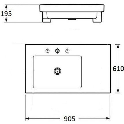 Тумба напольная с раковиной Onika Олимп 90 см 109015 - фото 4