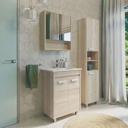 Пенал напольный Comforty Марио 40 см, дуб дымчатый - фото 4