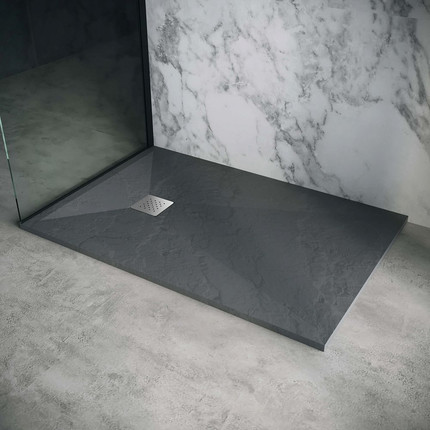 Поддон каменный Grossman Strong 100x70 см GR-S270100Q, графит матовый - фото 5