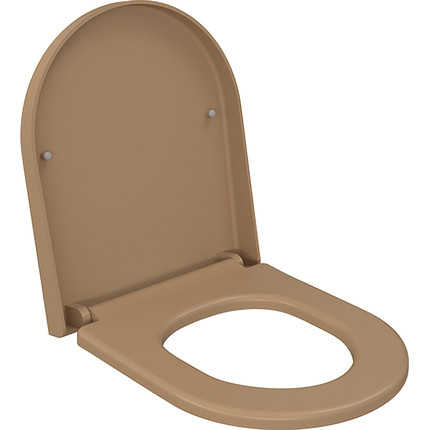 Сиденье с крышкой для унитаза Ambassador Abner микролифт 102T20501, темно-бежевый матовый - фото 