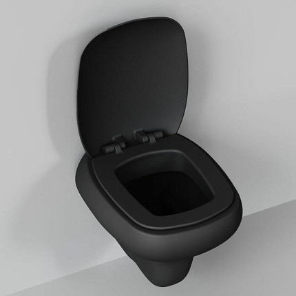 Унитаз подвесной безободковый Ambassador Diamond 123T20201R, черный матовый, Цвет производителя: чёрный - фото 6