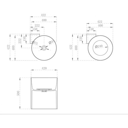 Раковина подвесная прозрачная Abber Kristall 42 см AT2705Opal, коричневый - фото 5
