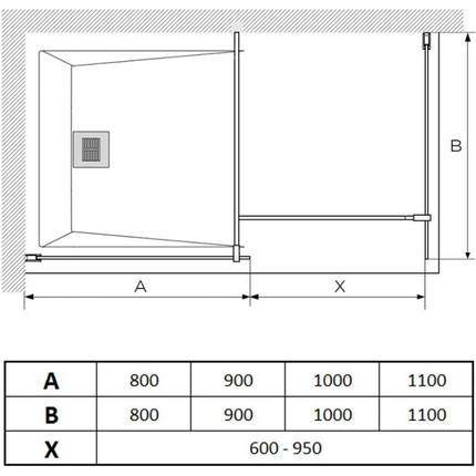 Душевая перегородка Paini 90 см PAINI-WalkIN90F (стекло 8 мм) с кронштейном в комплекте, чёрный/прозрачное - фото 7