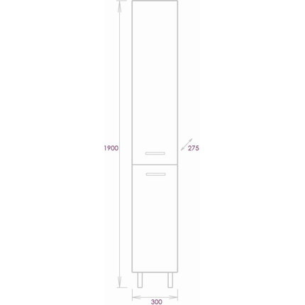 Пенал напольный Onika Коралл 30 см, универсальный, 403037 - фото 6