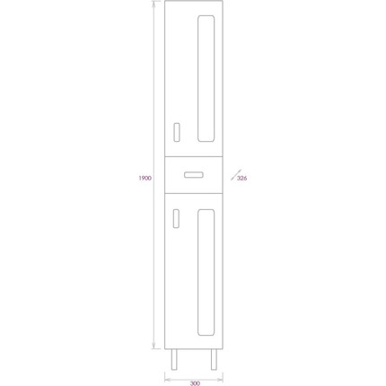 Пенал напольный Onika Кристалл 30 см, универсальный, 403050 - фото 7
