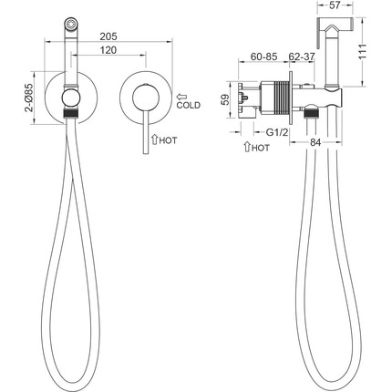 Набор для гигиенического душа Timo Saona 2339/17SM, золото матовое - фото 2