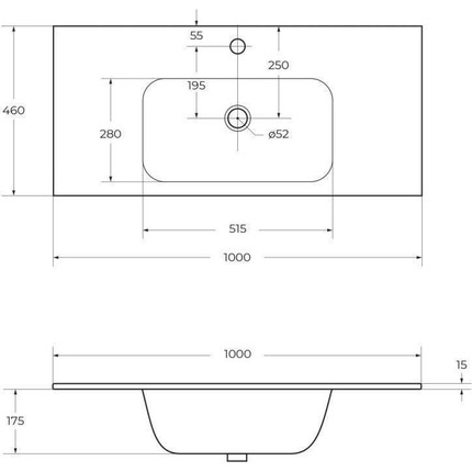 Тумба подвесная с раковиной Cezares DUET-1000-2C-SO-SPF-P 100 см, Sapfiro - фото 13