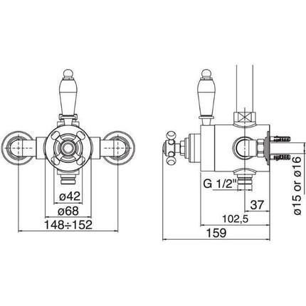 Смеситель для душа с термостатом Cezares MARGOT-D-T-01-Bi, Цвет производителя: хром - фото 2
