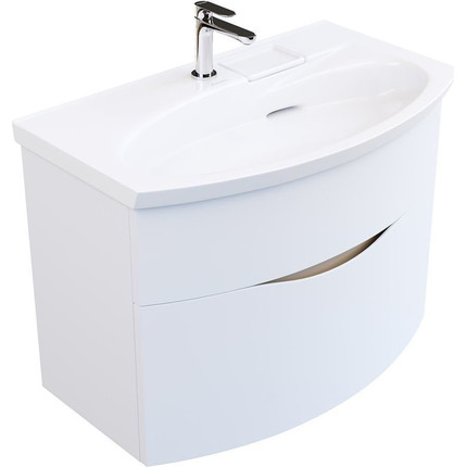 Тумба подвесная с раковиной Kerama Marazzi Riva 80 см RV.80\WHT.M, белый матовый - фото 