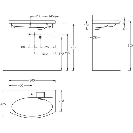 Тумба подвесная с раковиной Kerama Marazzi Riva 80 см RV.80\WHT.M, белый матовый - фото 14