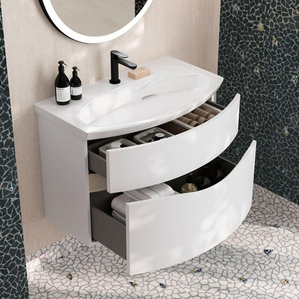 Тумба подвесная с раковиной Kerama Marazzi Riva 80 см RV.80\WHT.M, белый матовый - фото 10