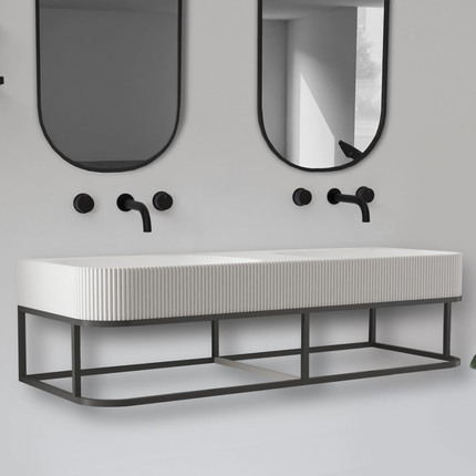 Раковина с консолью Abber Stein 120 см AS2646, белый матовый - фото 