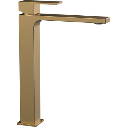 Смеситель для раковины высокий Vincea Cube VBF-1C02BG, брашированное золото - фото 