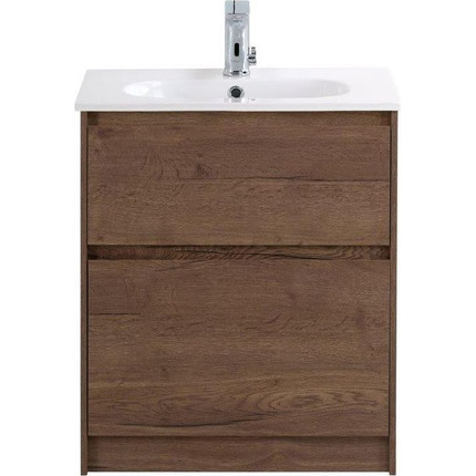 Тумба напольная с раковиной BelBagno KRAFT-600-2C-PIA-RT 60 см, Rovere Tabacco (раковина BB600ETL) - фото 