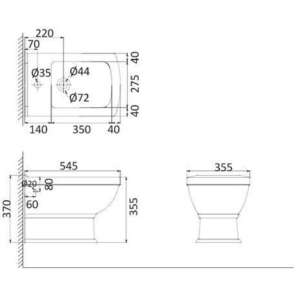 Биде напольное Creo Ceramique Orleans - фото 2