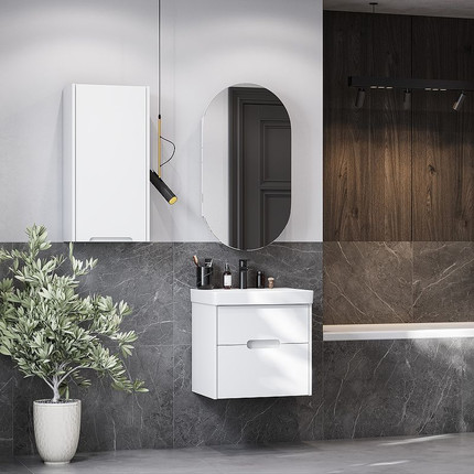 Шкаф подвесной Акватон Оливия 35 см 1A254703OL01L L, белый матовый - фото 3