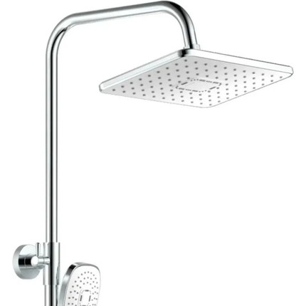 Душевой комплект Haiba: Душевая стойка HB24505-8 + смеситель для раковины высокий HB11505-8, цвет белый/хром - фото 7