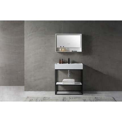 Раковина с консолью Abber Stein 80 см AS2630, белый матовый - фото 2