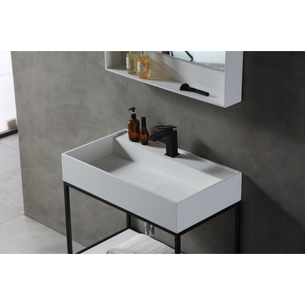 Раковина с консолью Abber Stein 80 см AS2630, белый матовый - фото 3