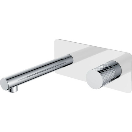 Смеситель для раковины настенный Boheme Stick 125-WCR (со скрытой частью) white chrome, Цвет производителя: white chrome - фото 