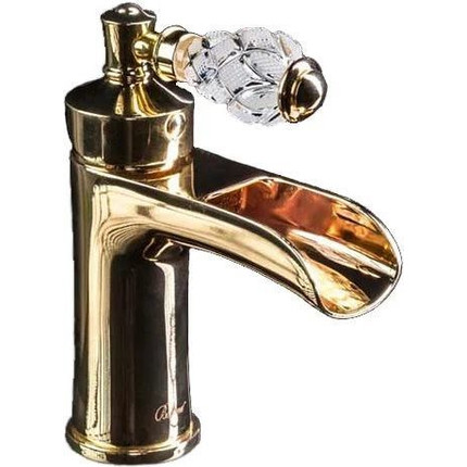 Смеситель для раковины Boheme Vogue Crystal 211-CRST, золото - фото 