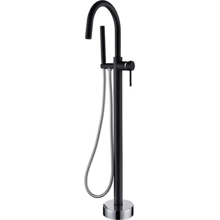 Смеситель для ванны напольный Boheme Uno 469-BCR, black chrome, Цвет производителя: black chrome - фото 