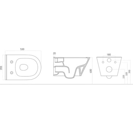 Унитаз-биде подвесной безободковый Boheme Avva 972-2-MW с тонкой крышкой микролифт, белый матовый - фото 4