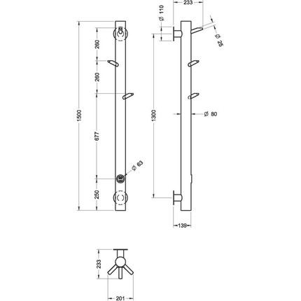 Полотенцесушитель электрический Boheme Uno П1 1300x200 мм 724-MG, matt gold, Цвет производителя: matt gold - фото 3